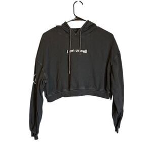 Barstool Chicks Black Call Her Daddy Hooded Cropped Sweatshirt Women Sz S